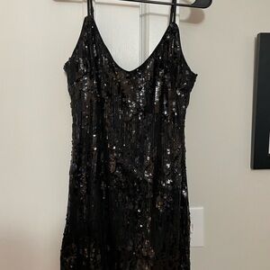 Elegant Black Sequin Dress